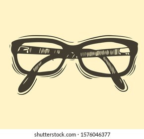 Modern fashion glasses.Vector hand drawn illustration.