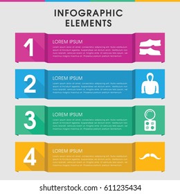 Modern fashion infographic template. infographic design with fashion icons includes mustache. can be used for presentation, diagram, annual report, web design. 