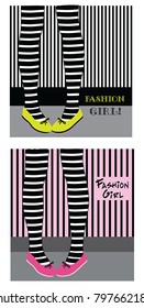 Modern fashion print  with  cute  shoes .For t-shirt design, poster, banner and other design.
