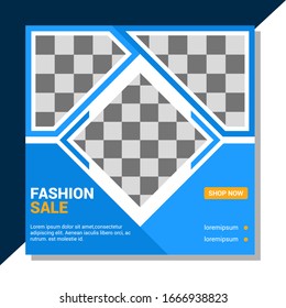 Modern fashion promotion square web banner for social media mobile apps