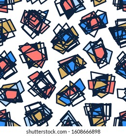 Modern and fashion Random abstract creative shapes. Abstract art seamless pattern stock vector illustration. Creative background. Seamless vector pattern. Dirty art background texture.