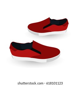 modern, fashion red sneakers