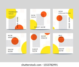 modern fashion sale banners for social media post with place for photo,editable template