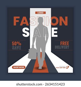 Modern fashion sale design apparel boutique advertisement banner