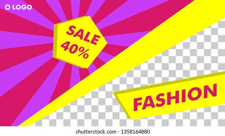 Modern Fashion Sale Flyer Banner Template Design Vector