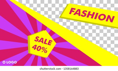 Modern Fashion Sale Flyer Banner Template Design Vector