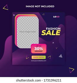 Modern fashion sale social media post template design