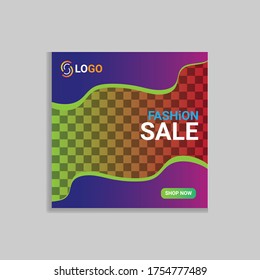 Modern fashion sale social media ad banner template.