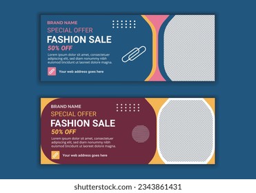 Modern Fashion sale social media facebook cover design banner template Vector Design