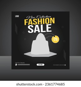 modern fashion sale social media post design template vector file 