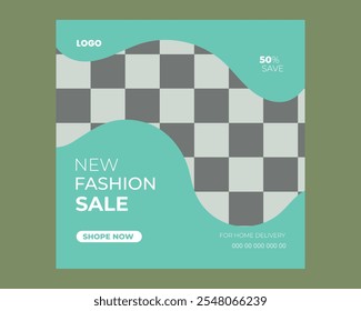 Modern fashion sale social media post design


