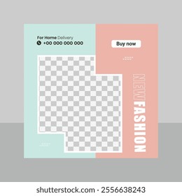 Modern Fashion sale social media post design template