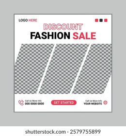 Modern Fashion Sale Social Media Post Design and web banner templates design.
