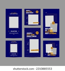 Modern fashion sale style for social media post templates. Editable template bundle design with Futuristic streetwear fashion design for social media post templates