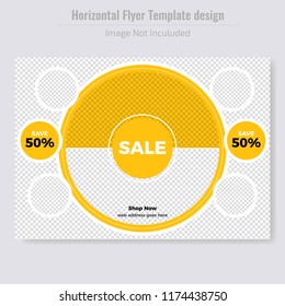 Modern Fashion Sales off Flyer template.Horizontal Flyer design. advertisement, presentation, magazine page. a4 size vector illustration. EPS 10