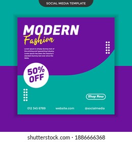 Modern fashion social media template background. easy to use. premium vector illustration