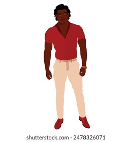 Modern fashionable black man in elegant art style vector