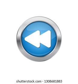Modern Fast Backward Icon Button Logo