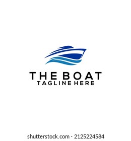 Modern Fast Boat Logo Design Concept Vector