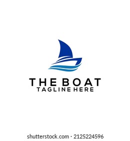 Modern Fast Boat Logo Design Concept Vector