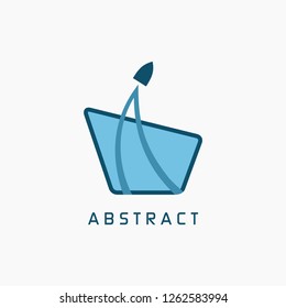 Modern fast delivery logo template. Airplane moving icon.