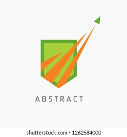 Modern fast delivery logo template. Airplane moving icon.