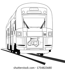 Modern Fast Express Train for Kids coloring page circuit Скоростной современный поезд раскраска для детей контур