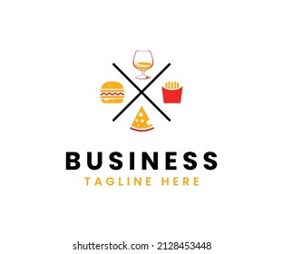 Modern fast food logo template
