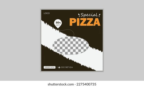 Modern fast food social media banner and web banner template, abstract background, square size, Suitable for social media post restaurant and culinary. for post, ads.