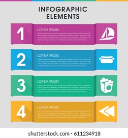 Modern fast infographic template. infographic design with fast icons includes take away food, play back. can be used for presentation, diagram, annual report, web design. 