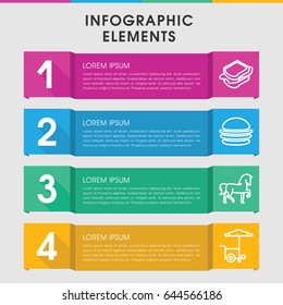 Modern fast infographic template. infographic design with fast icons includes horse, burger, sandwich. can be used for presentation, diagram, annual report, web design.
