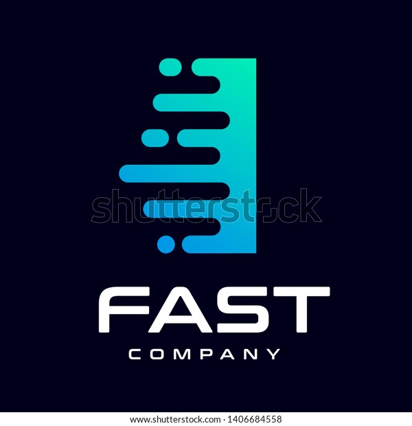 Modern Fast letter I vector logo. This font\
with speed or moving symbol and blue color. Suitable for motion,\
sport, delivery business and\
alphabet.