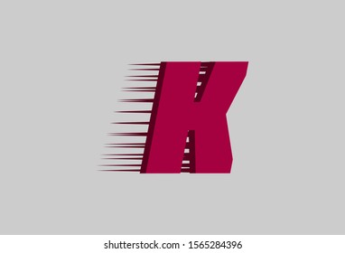 modern fast letters. vector logo. delivery business. alphabet. letter K