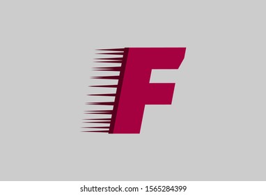 modern fast letters. vector logo. delivery business. alphabet. letter F