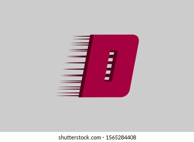 modern fast letters. vector logo. delivery business. alphabet. letter D