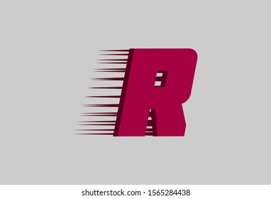 modern fast letters. vector logo. delivery business. alphabet. letter R
