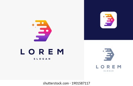 Modern Fast Pixel Arrow logo template, Fast Express Delivery Logo designs template