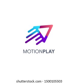 Modern Fast play, motion play logo icon vector template on white background