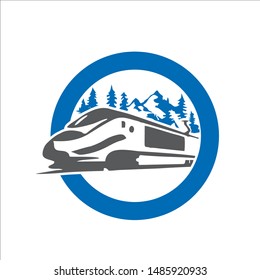 Modern fast train on railway