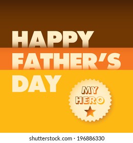 Modern father's day card in color. Vector illustration.