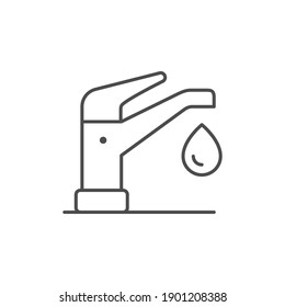 Modern faucet line outline icon