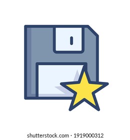 Modern favorite file save icon emblem