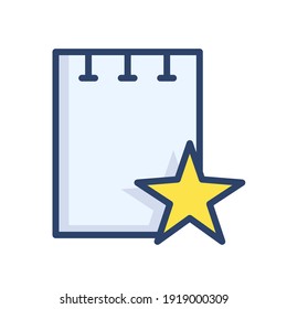 Modern favorite note icon emblem