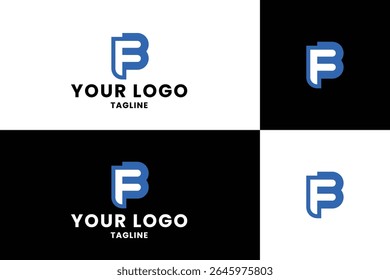 Plantilla moderna del diseño del logotipo de la letra de FB