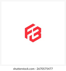 Logotipo moderno del monograma de FB con la forma del hexágono