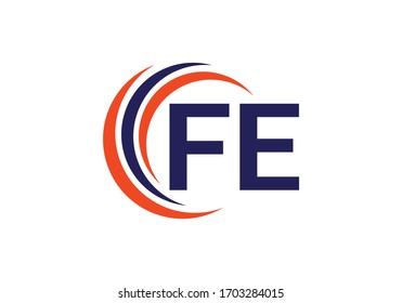 Modern FE Logo with Circular Design and Strong Typography for Business Branding and Identity