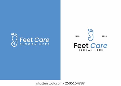 Moderne Füße Pflege Symbol Logo Vektor Design-Vorlage mit Linie Kunst, Kunstpinsel und eleganten Stilen für die Behandlung, Pediküre, Maniküre und Therapie-Geschäft einzeln auf weißem Hintergrund