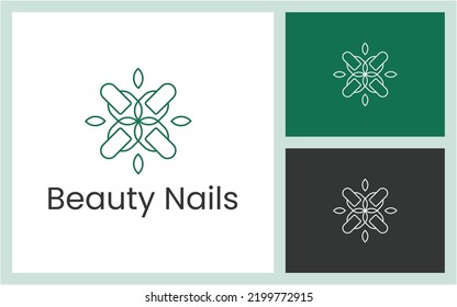 modern feminine line nail beauty creative logo design