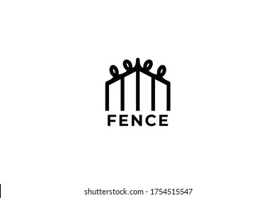 modern fence logo vector design with simple, unique and elegant styles isolated on white background