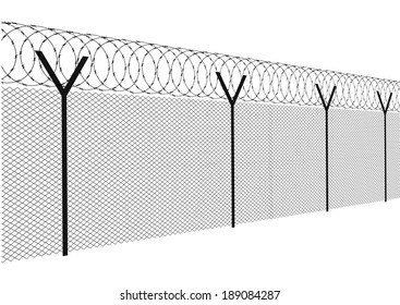 Modern fence on a white background 